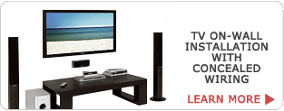 TV on wall installation with concealed wiring TV on wall installation with concealed wiring